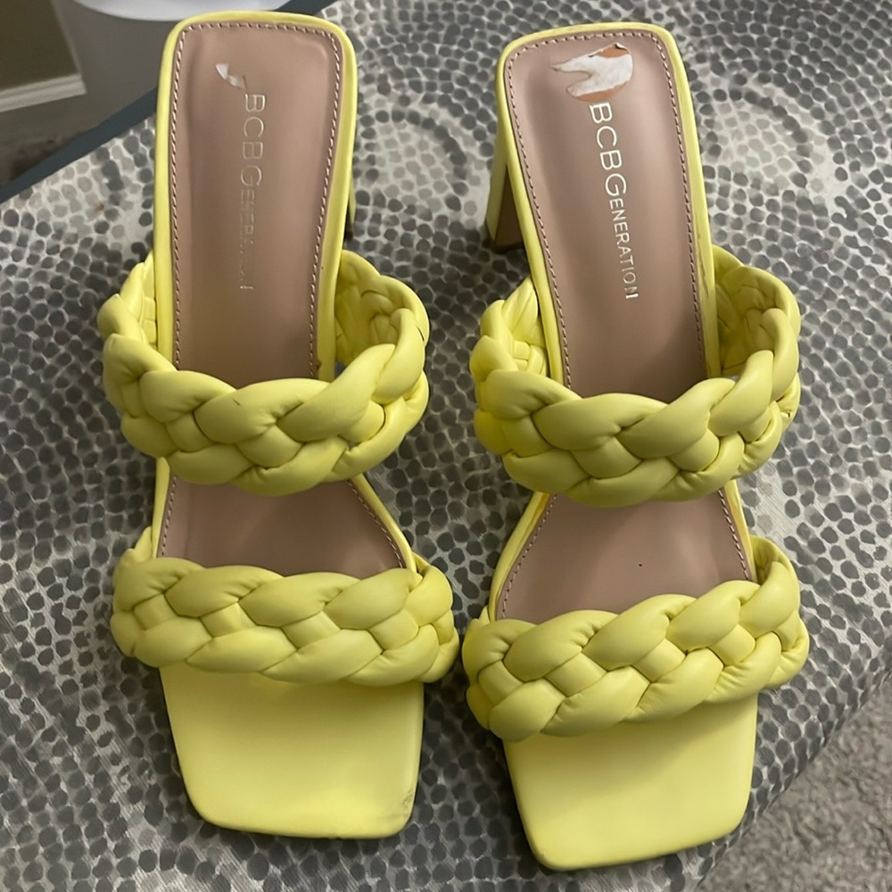Worn once great condition neon sandals
